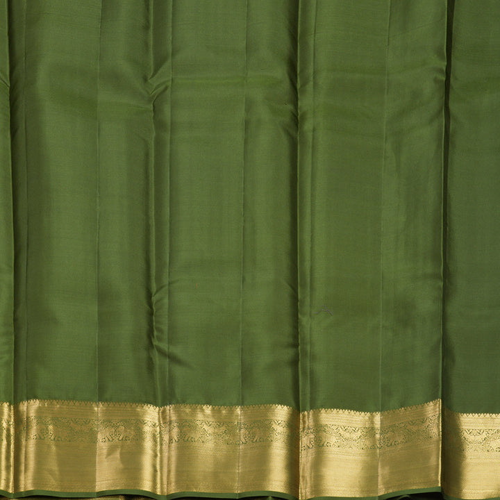 Hayagrivas Handloom Mehandi Green Kanjivaram Silk Saree KBF749H1-2