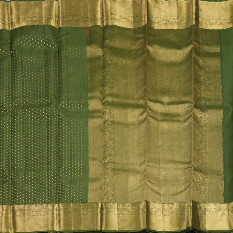 Hayagrivas Handloom Mehandi Green Kanjivaram Silk Saree KBF749H1-2