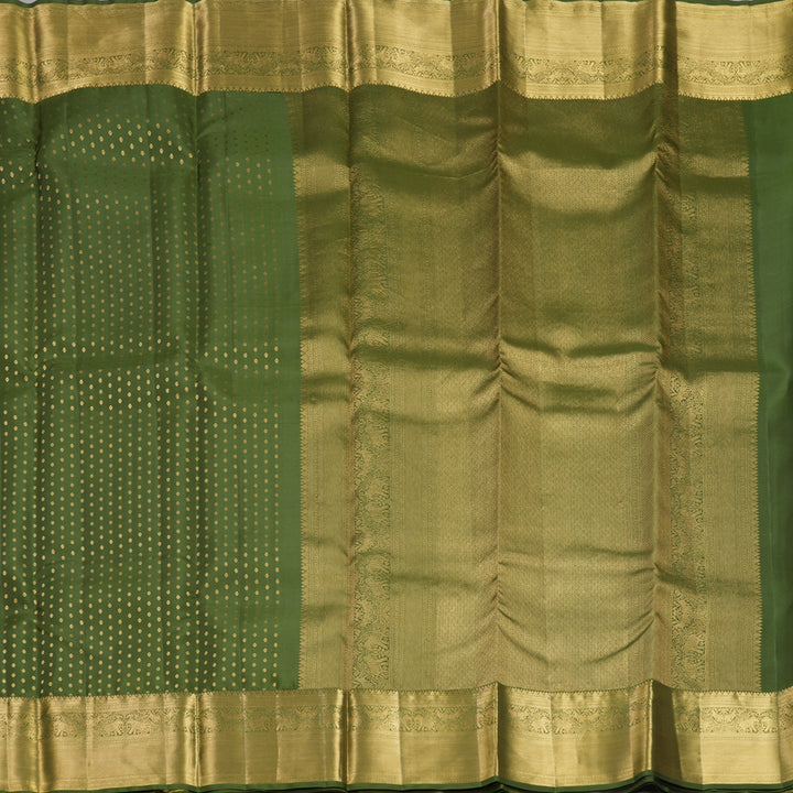 Hayagrivas Handloom Mehandi Green Kanjivaram Silk Saree KBF749H1-2