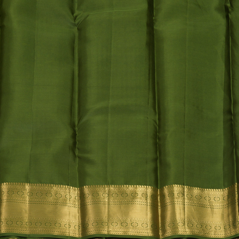Hayagrivas Handloom Mehandi Green Kanjivaram Silk Saree KBF749H1-7
