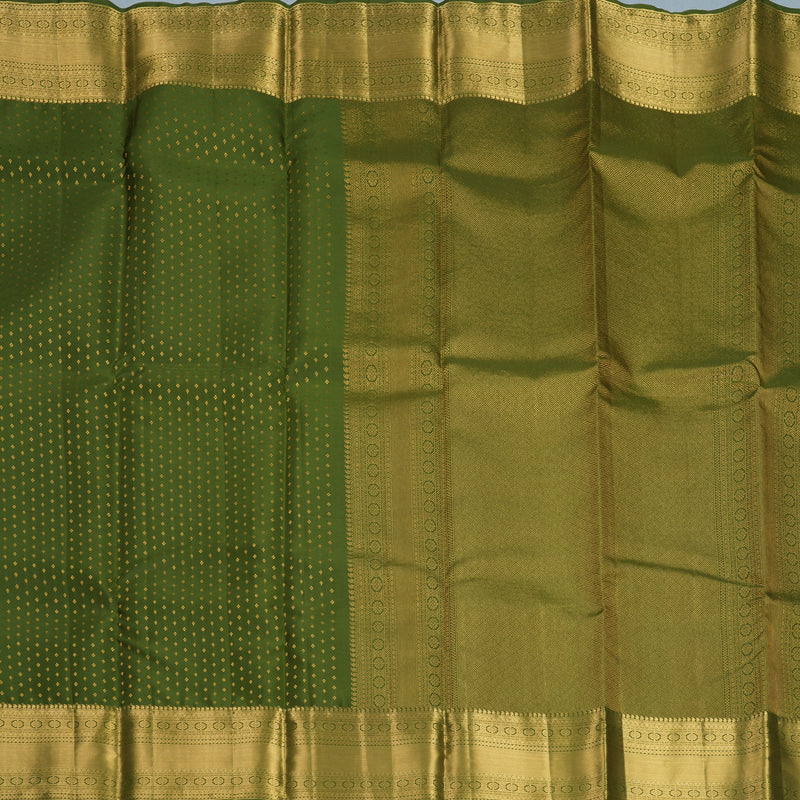 Hayagrivas Handloom Mehandi Green Kanjivaram Silk Saree KBF749H1-7