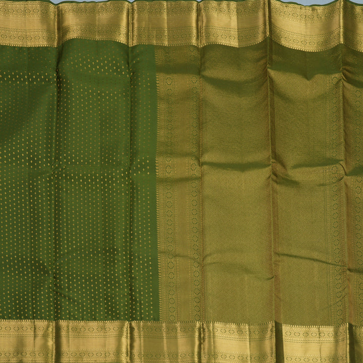 Hayagrivas Handloom Mehandi Green Kanjivaram Silk Saree KBF749H1-7