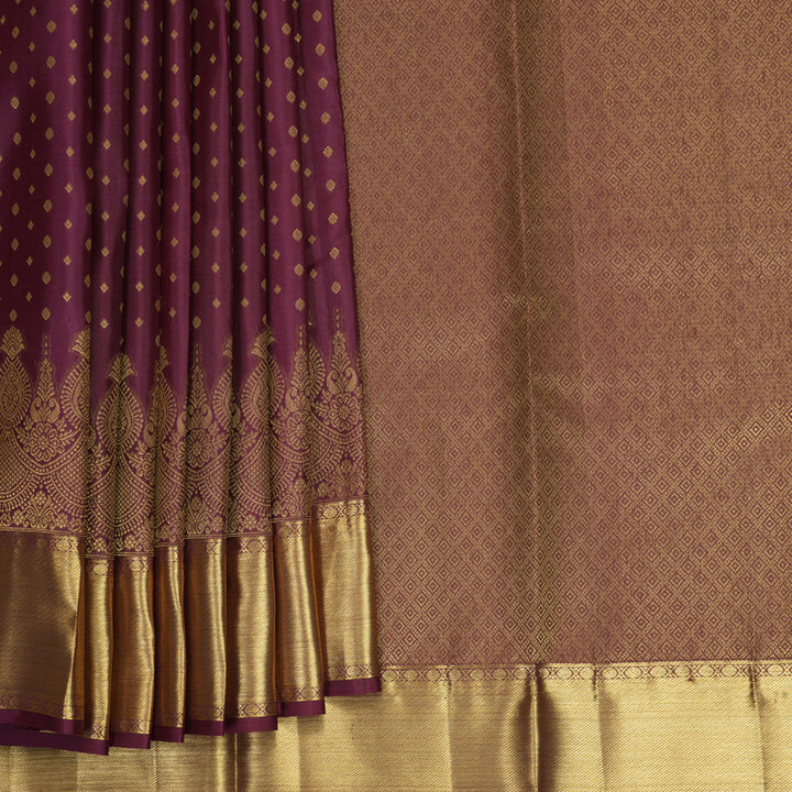 Hayagrivas Handloom Plum Purple Kanjivaram Silk Saree KBF749H2-2