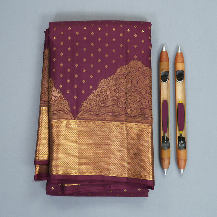 Hayagrivas Handloom Burgundy Kanjivaram Silk Saree KBF749H2-3