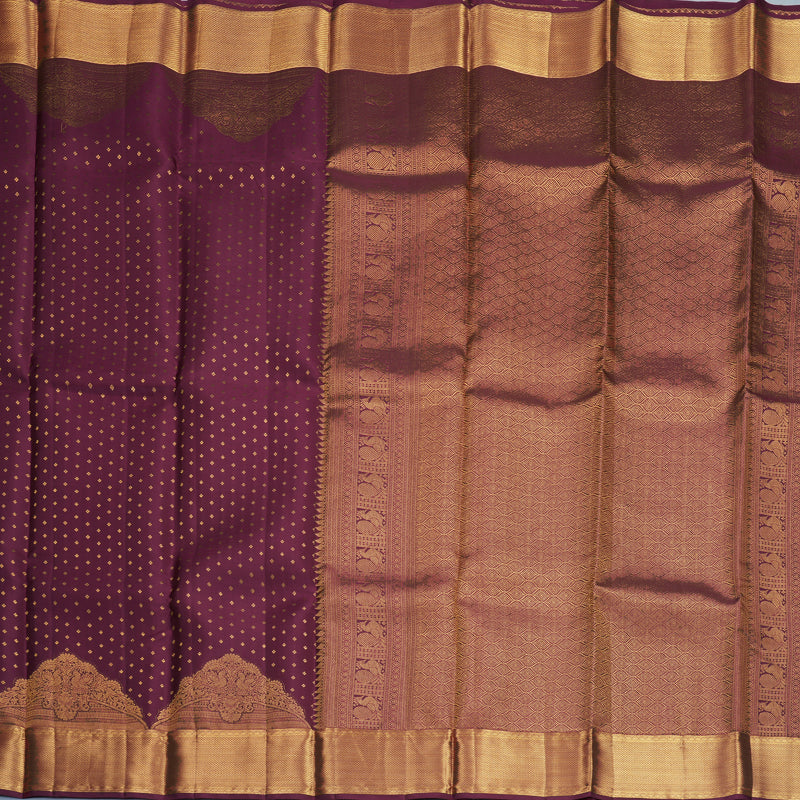 Hayagrivas Handloom Burgundy Kanjivaram Silk Saree KBF749H2-3