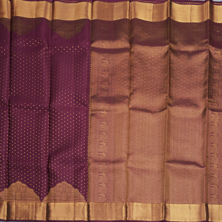 Hayagrivas Handloom Burgundy Kanjivaram Silk Saree KBF749H2-3