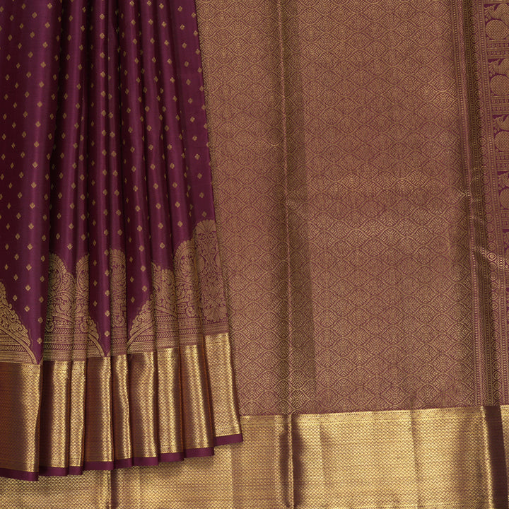 Hayagrivas Handloom Burgundy Kanjivaram Silk Saree KBF749H2-3
