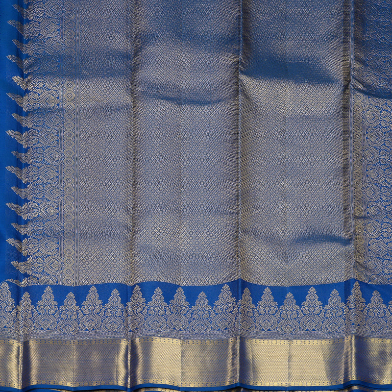 Hayagrivas Handloom Peacock Blue Kanjivaram Silk Saree KBF749H2-4