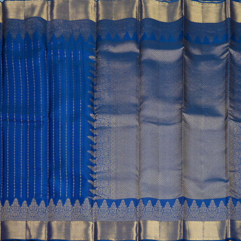 Hayagrivas Handloom Peacock Blue Kanjivaram Silk Saree KBF749H2-4