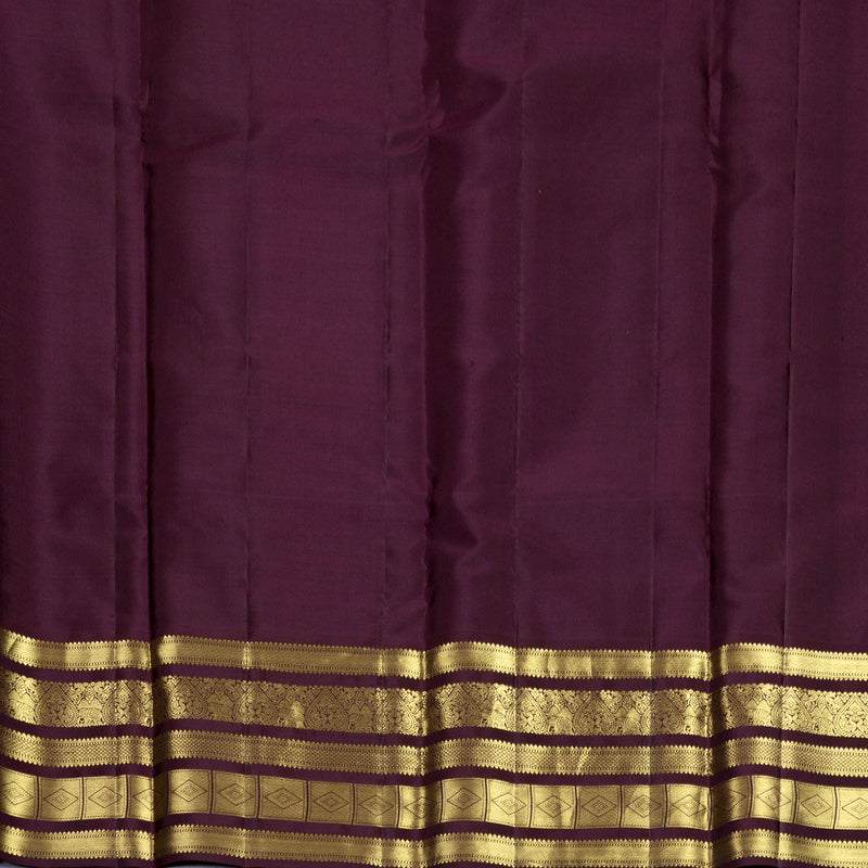 Hayagrivas Handloom Purple Kanjivaram Silk Saree with Plum Purple Border KBF749H3-1