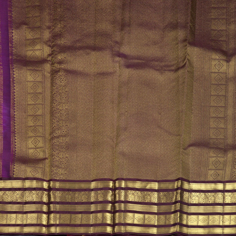 Hayagrivas Handloom Purple Kanjivaram Silk Saree with Plum Purple Border KBF749H3-1