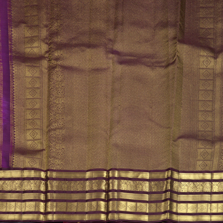 Hayagrivas Handloom Purple Kanjivaram Silk Saree with Plum Purple Border KBF749H3-1