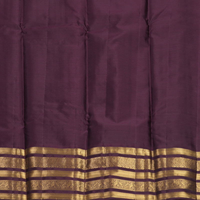 Hayagrivas Handloom Mauve Kanjivaram Silk Saree with Plum Purple Border KBF749H3-2