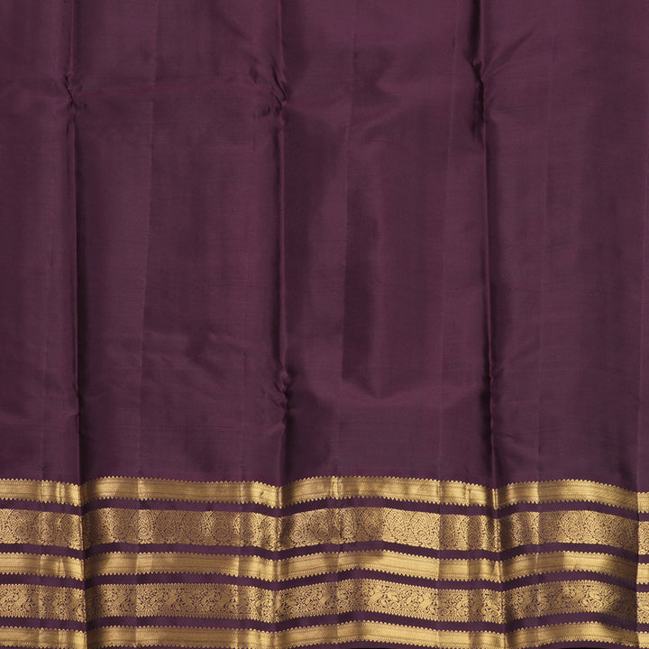 Hayagrivas Handloom Mauve Kanjivaram Silk Saree with Plum Purple Border KBF749H3-2