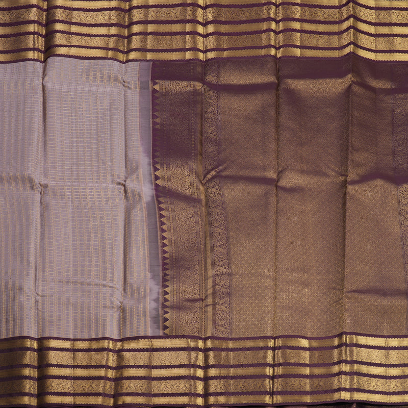Hayagrivas Handloom Mauve Kanjivaram Silk Saree with Plum Purple Border KBF749H3-2