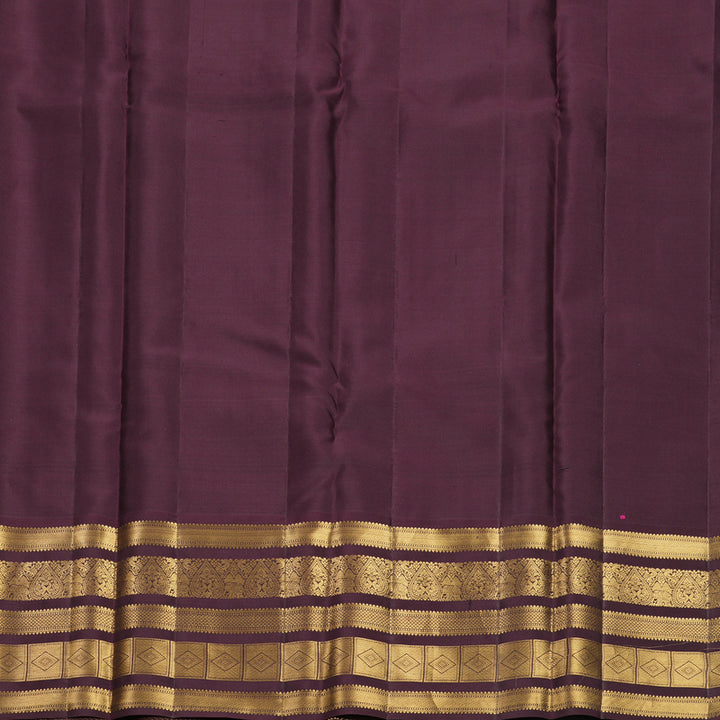 Hayagrivas Handloom Mauve Kanjivaram Silk Saree with Plum Purple Border KBF749H3-3