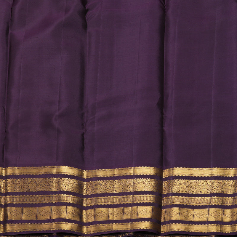 Hayagrivas Handloom Mauve Kanjivaram Silk Saree with Purple Border KBF749H3-5