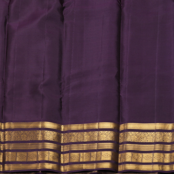 Hayagrivas Handloom Mauve Kanjivaram Silk Saree with Purple Border KBF749H3-5