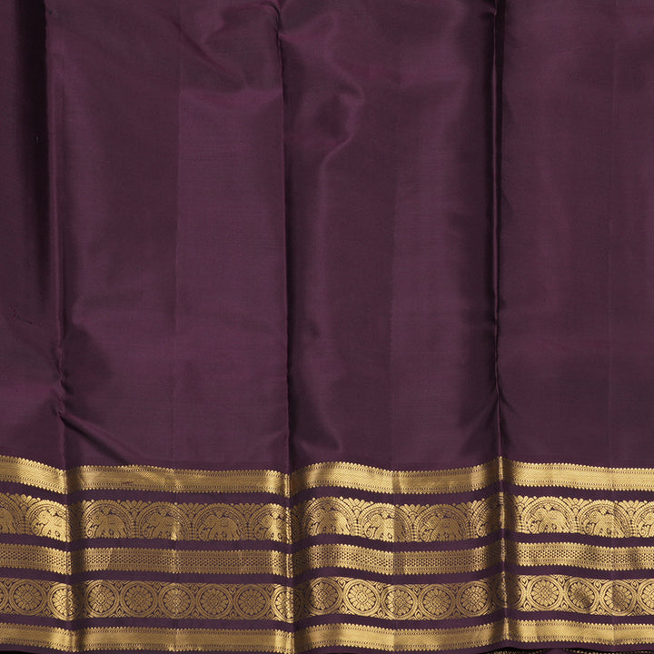 Hayagrivas Handloom Purple Kanjivaram Silk Saree with Deep Plum Purple Border KBF749H3-7