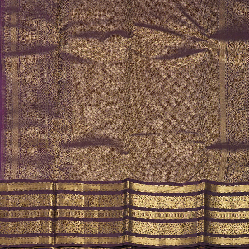 Hayagrivas Handloom Purple Kanjivaram Silk Saree with Deep Plum Purple Border KBF749H3-7