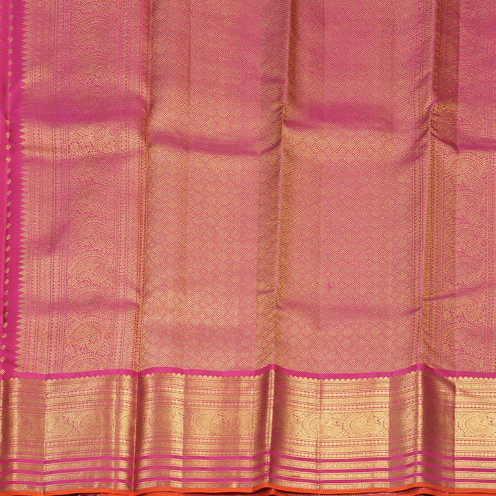 Hayagrivas Handloom Rani Pink Kanjivaram Silk Saree KBF749H4-15