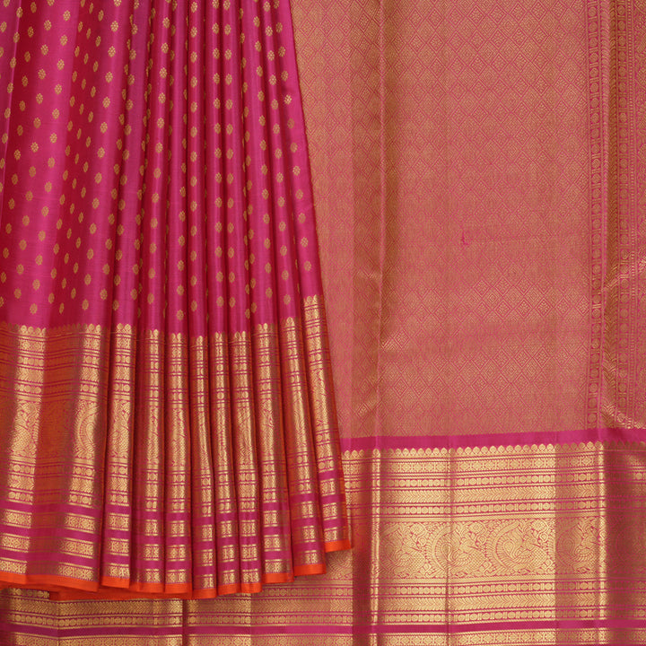 Hayagrivas Handloom Rani Pink Kanjivaram Silk Saree KBF749H4-15