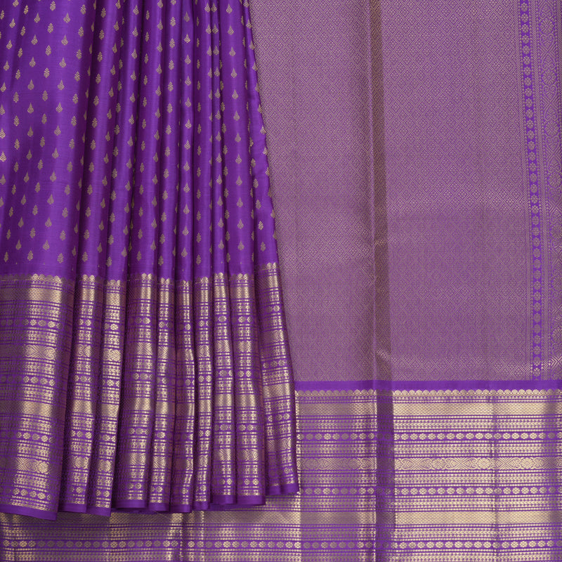 Hayagrivas Handloom Purple Kanjivaram Silk Saree KBF749H4-4