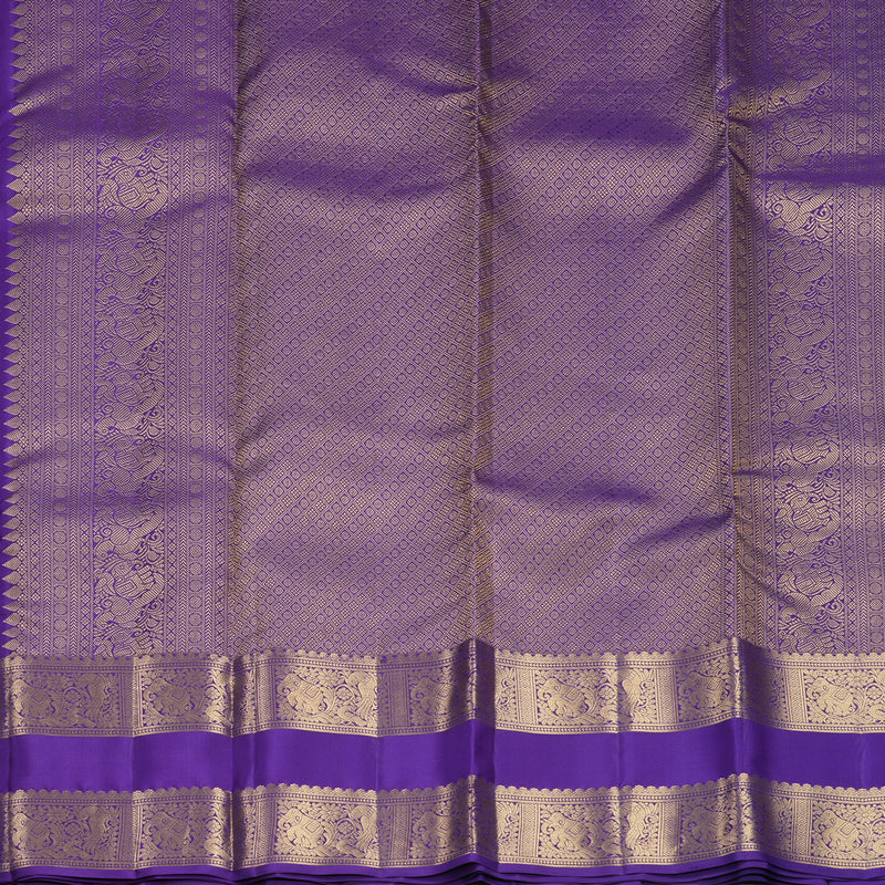 Hayagrivas Handloom Purple Kanjivaram Silk Saree KBF749H4-5