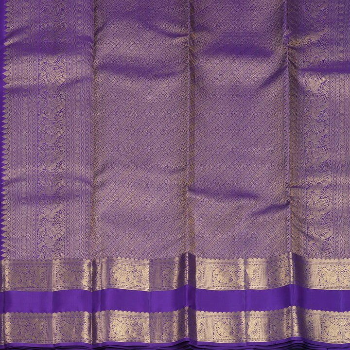 Hayagrivas Handloom Purple Kanjivaram Silk Saree KBF749H4-5