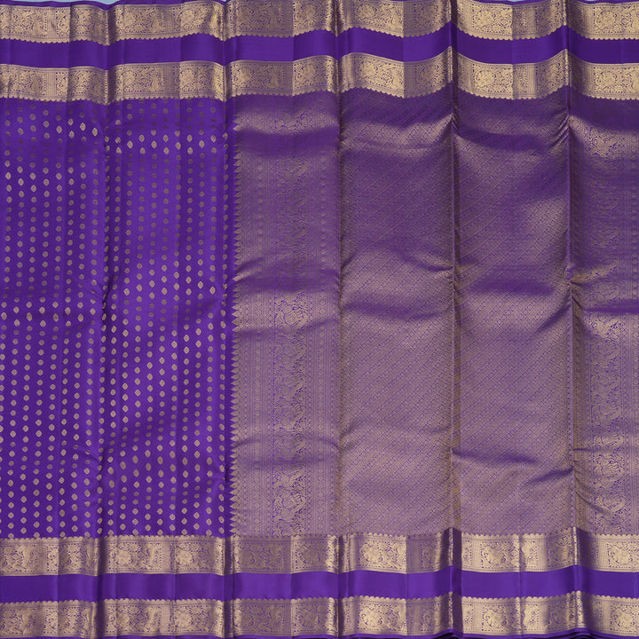 Hayagrivas Handloom Purple Kanjivaram Silk Saree KBF749H4-5