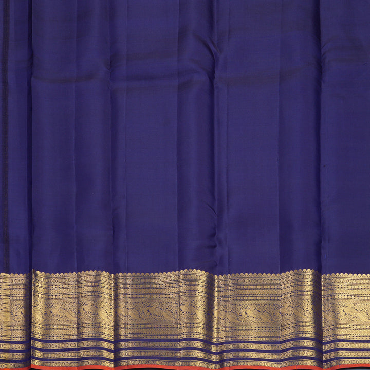 Hayagrivas Handloom Midnight Blue Kanjivaram Silk Saree KBF749H4-7