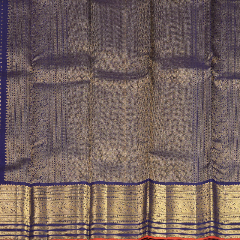 Hayagrivas Handloom Midnight Blue Kanjivaram Silk Saree KBF749H4-7