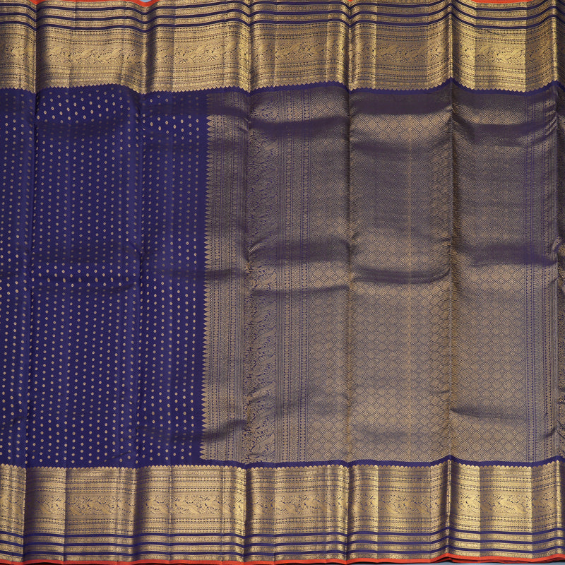 Hayagrivas Handloom Midnight Blue Kanjivaram Silk Saree KBF749H4-7