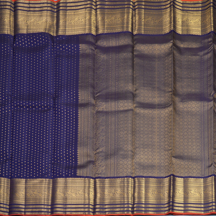 Hayagrivas Handloom Midnight Blue Kanjivaram Silk Saree KBF749H4-7