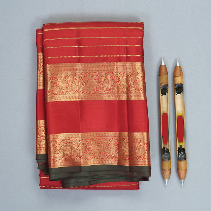 Hayagrivas Handloom Red Kanjivaram Silk Saree KBF749H5-1