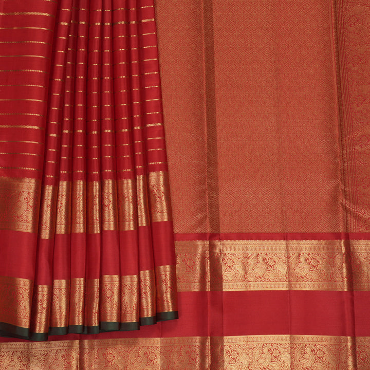 Hayagrivas Handloom Red Kanjivaram Silk Saree KBF749H5-1