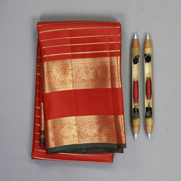 Hayagrivas Handloom Red Kanjivaram Silk Saree KBF749H5-2