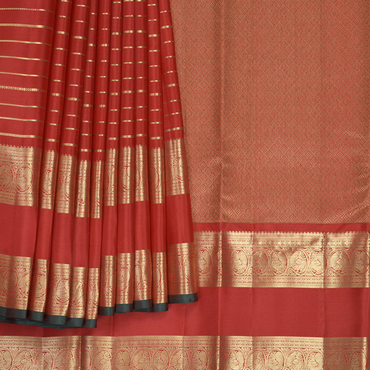 Hayagrivas Handloom Red Kanjivaram Silk Saree KBF749H5-2