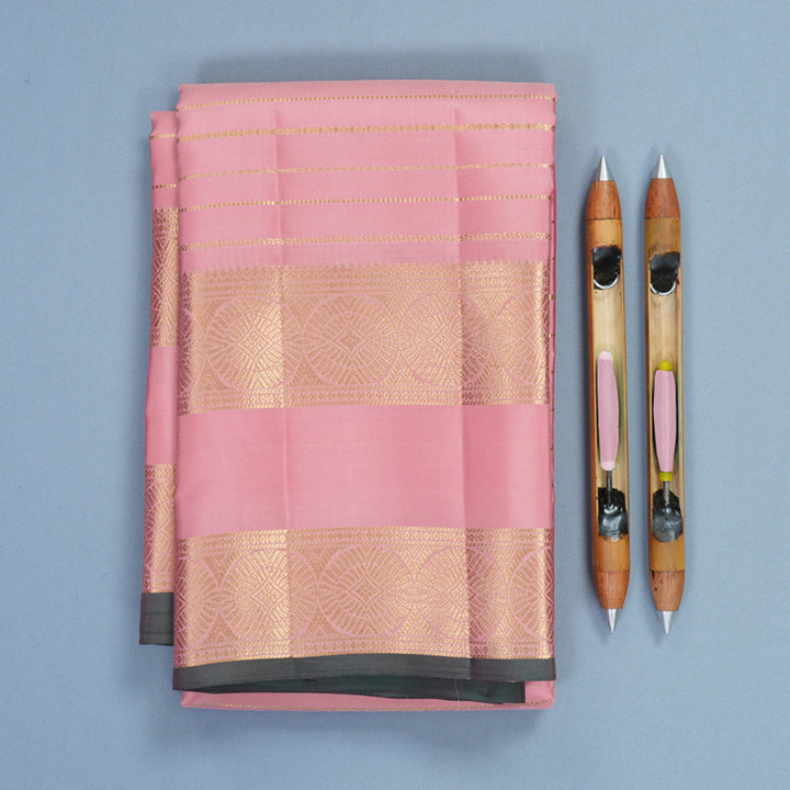 Hayagrivas Handloom Pastel Pink Kanjivaram Silk Saree KBF749H5-6