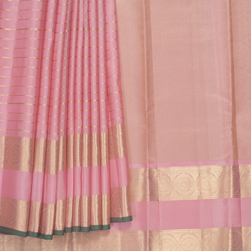 Hayagrivas Handloom Pastel Pink Kanjivaram Silk Saree KBF749H5-6