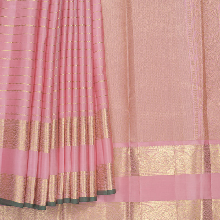 Hayagrivas Handloom Pastel Pink Kanjivaram Silk Saree KBF749H5-6