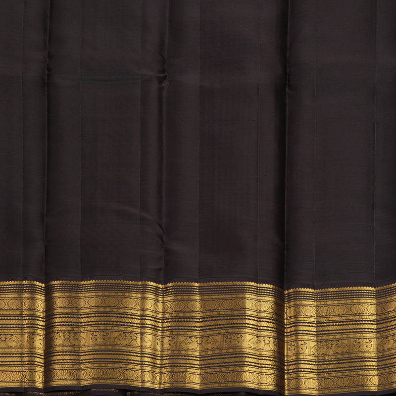 Hayagrivas Handloom Maroon Kanjivaram Silk Saree with Kanchana Brown Border KBF749H6-1