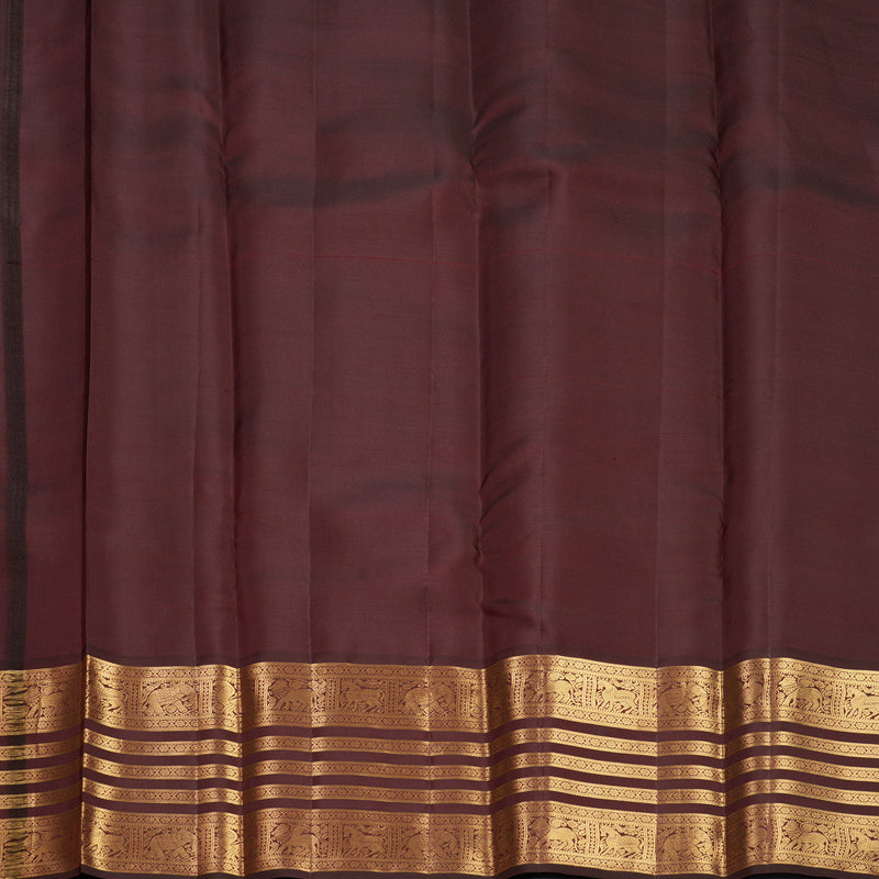 Hayagrivas Handloom Coffee Brown Kanjivaram Silk Saree KBF749H6-10