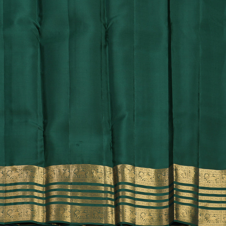 Hayagrivas Handloom Bottle Green Kanjivaram Silk Saree KBF749H6-12