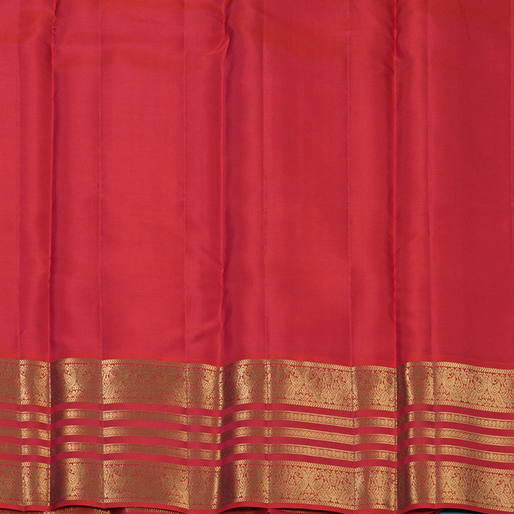 Hayagrivas Handloom Orangish-Pink Kanjivaram Silk Saree KBF749H6-13