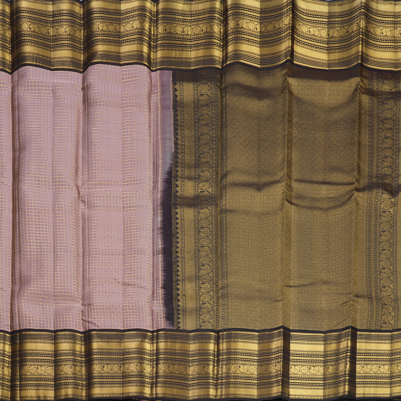 Hayagrivas Handloom Pastel Pink Kanjivaram Silk Saree with Kanchana Brown Border KBF749H6-18