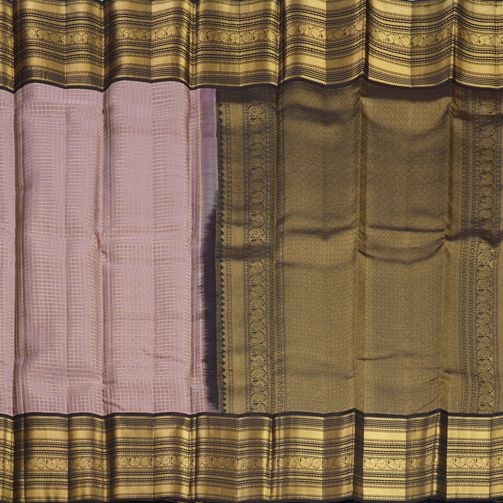 Hayagrivas Handloom Pastel Pink Kanjivaram Silk Saree with Kanchana Brown Border KBF749H6-18