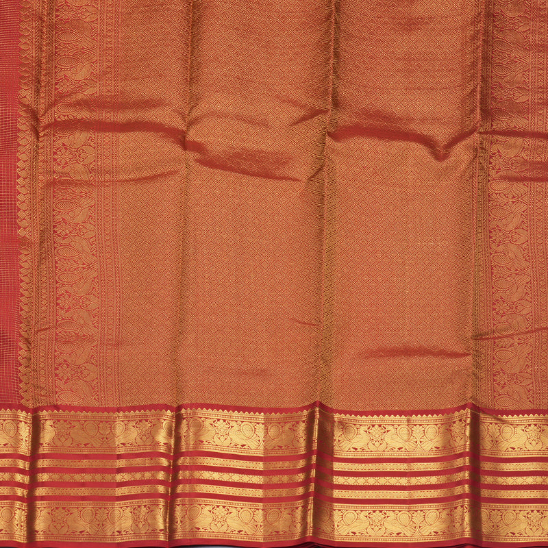 Hayagrivas Handloom Red Kanjivaram Silk Saree KBF749H6-24
