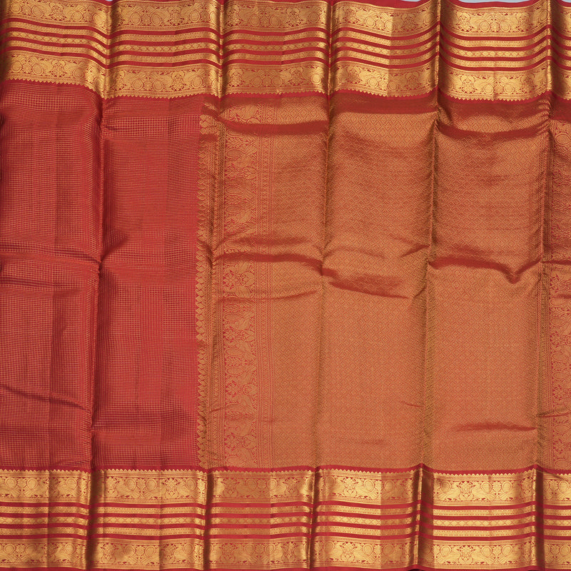 Hayagrivas Handloom Red Kanjivaram Silk Saree KBF749H6-24