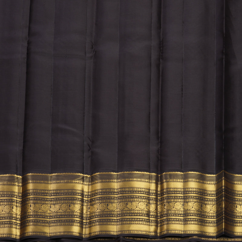Hayagrivas Handloom Rust Red Kanjivaram Silk Saree with Kanchana Brown Border KBF749H6-25